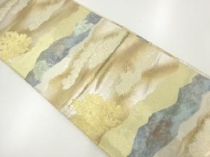 アンティーク　樹木風景模様織り出し袋帯（材料）